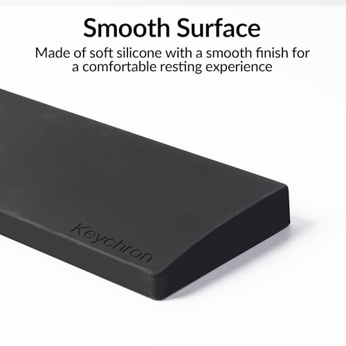 Image of Ergonomic Silicone Wrist Rest for Keychron K12 / Q4 / Q60 / Q60 Max / Q4 Pro / Q4 HE / V4 / V4 Max, 12.04 inch Honeycomb Non-Slip Palm Rest, 60% Compact Mechanical Keyboard Support with Typing Pain Relief