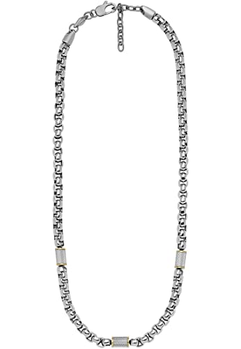 FOSSIL Mens Necklaces, Gold, Silver, Total Length: 45.72 cm mit 5.6 cm