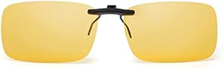 JM Polarized Rectangle Clip on Sunglasses Rimless for Prescription Eyeglasses Men Women