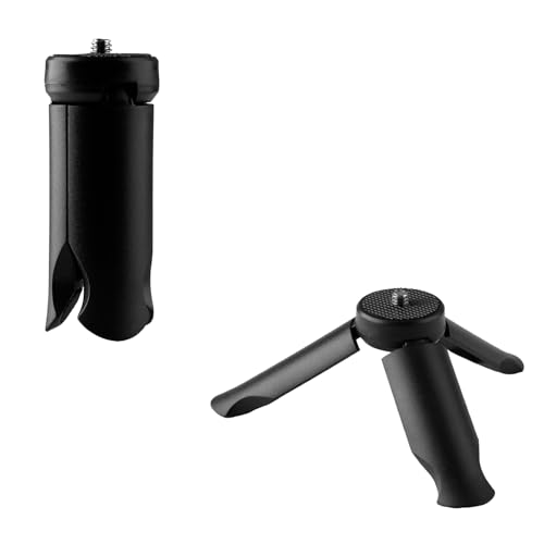 Bojueshaw Mini Desktop Tripod Stand,1/4 Threaded,Portable Tabletop Camera Mount,Tripod Base for Small Digital Devices and Action Cameras(Black)