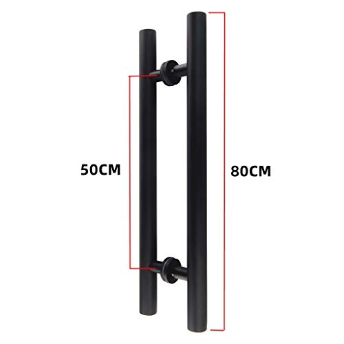 Poignée porte en verre push-pull inox noir 80x50cm - 3
