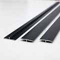 Gaahing Aluminum T Molding Floor Transition Strip, T Moulding for Laminate Flooring Planks, Vinyl Floor Transition, Rubber Transition (3Pcs x 2.9ft x 1.6in, Matte Black)