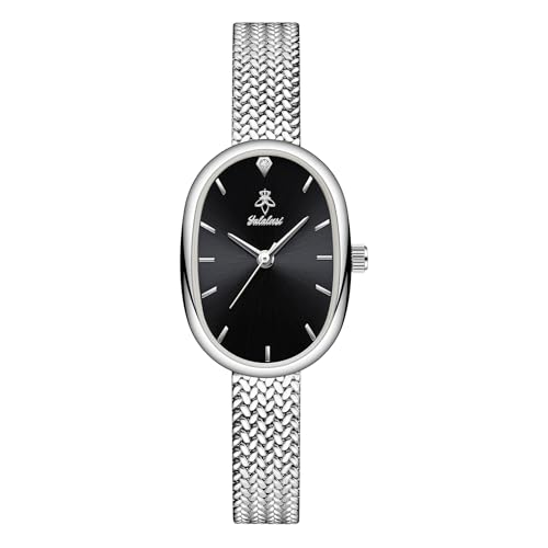 Montre femme étanche dorée et précise à cadran ovale au style vintage chic