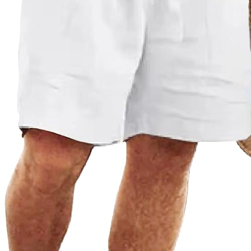 Men's Fashion Classic Fit Drawstring 7 Inch Shorts Solid Color Cotton Short Pants Summer Beach Casual Short3