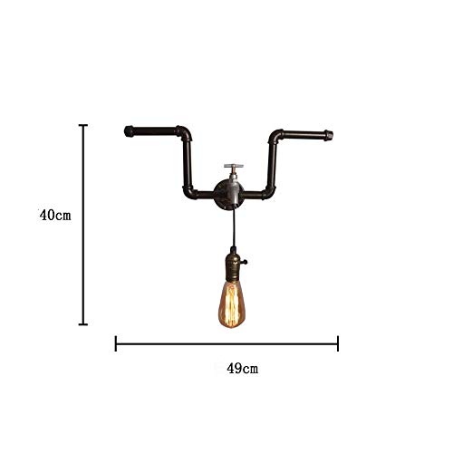 Linterna de pared minimalista retro en forma de tubería de agua con base E27 2