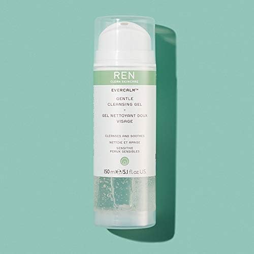 REN Clean Skincare - Evercalm Gentle Cleansing Gel - Makeup Melting Natural Facial Cleanser Gel and Wash for Sensitive Skin 150 ml