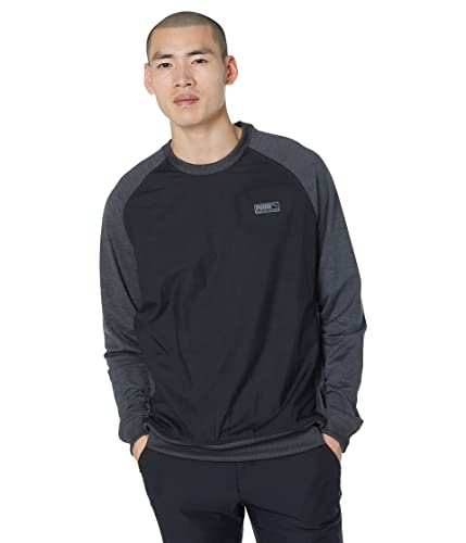 Image of PUMA Men's Egw Cloudspun Crewneck Sweatshirt, Black Heather, XXL