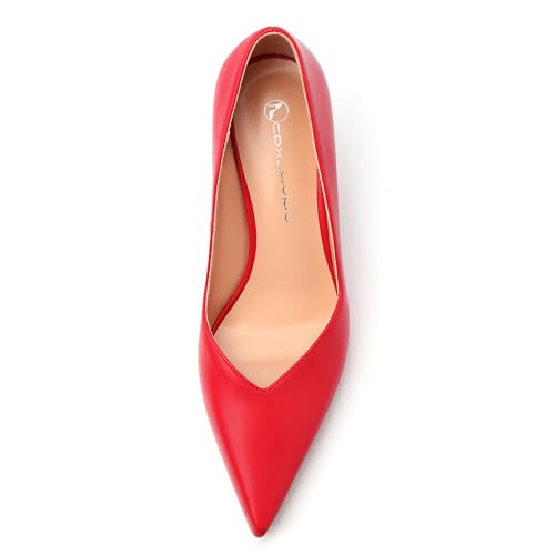 Image of Women Pointed Closed Toe 2.5 Inch Kitten Heel Slip On Pumps | Elegant Comfort Formal Dress Footwear, Versatile Ladies Shoes For Office Wedding Party Evening Daily Occasions