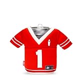 Puffin - The Gridiron Jersey - Insulated 12 oz Can Cooler I Beer Bottle & Soda Can Insulator, Keep Drinks and Beverages Cold (Risky Red/Sandy White)