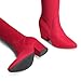 DREAM PAIRS Women's Pointed Toe Thigh High Over the Knee Boots Tall Chunky Blocked Heel Fall Long Fashion Sexy Boots,Size 8.5,Red,DWUMOB2506