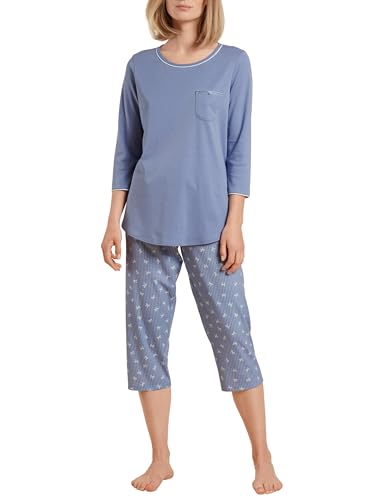 CALIDA Sweet Dreams 3/4-Pyjama Damen, aus 100% Baumwolle, Hose mit...