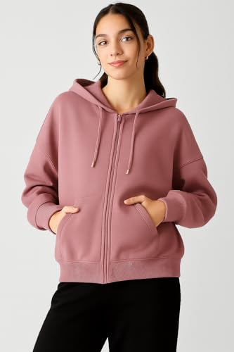 Image of ADBUCKS Women's Oversized Winter Jacket Sweatshirts Casual Drawstring Clothes Zip Up Hoodie with Front Pocket Ii Womens Hoodies Ii