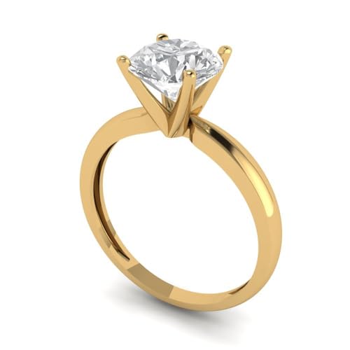Clara Pucci Solid 14K White Gold Moissanite Ring - 1.5 tcw Round Cut Certified Three-StoneEngagement Ring for Women, Promise Bridal Rings for Women, Wedding Ring for Women2