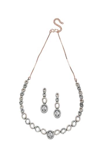 Juego de joyas ovalado para regalo especial con diamantes americanos y oro rosa