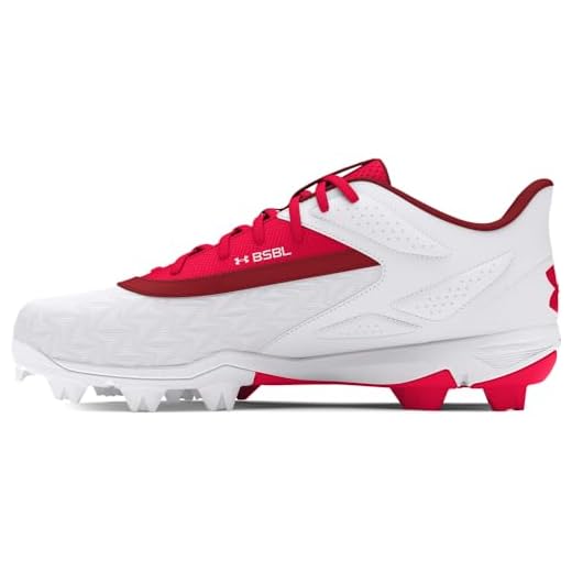 Under Armour Men's Leadoff Low RM 3.0 Baseball Cleat, (600) Red/White/Red, 8.5, US