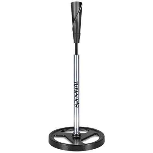 SPOYNAL Portable Batting Tee, Adjustable Tee for Baseball/Softball - 25' to 37' Height, Hand-Rolled...