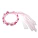 Ruilogod Rosa Kopfschmuck mit Spitze Blumen-Mädchen-Haarkranz