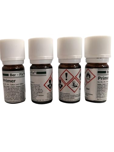 Ber-Fix 5ml Primer für PE, PP, Silikon und Teflon Vielseitiger Haftvermittler für Industriekleber, Sekundenkleber, 2K Kleber und mehr Schnelle Wirkung in 60 Sekunden, Qualität Made in Germany