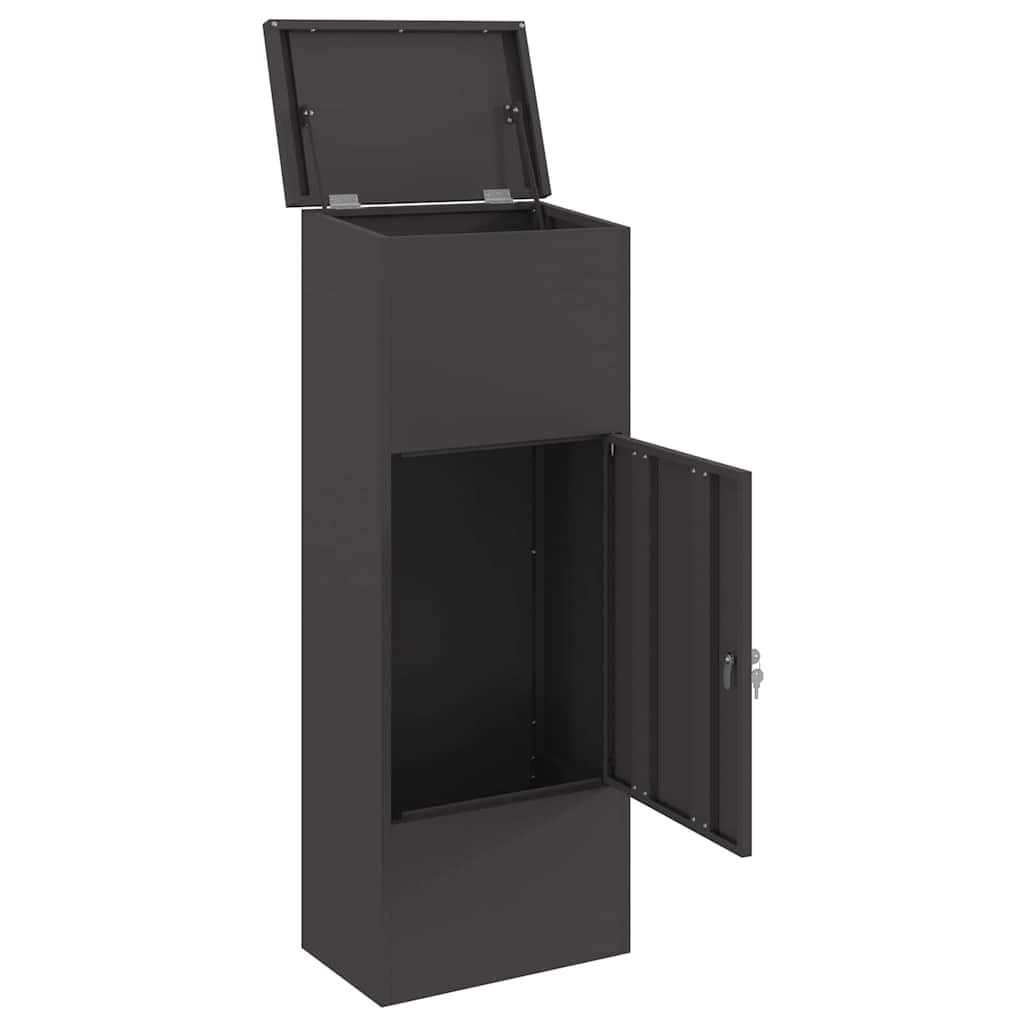 vidaXL Caja de Entrega de Paquetes Negro 44,5 x 29 x 110,5 cm Acero