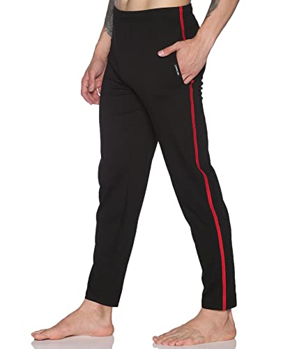 Image of Dollar Cotton Rich Fabric Solid Men's Track Pant | Contrast net Folding | One Side Zipper Pocket with Label Branding | Self Waistband with Drawcord | Wide Array of Attractive Colours
