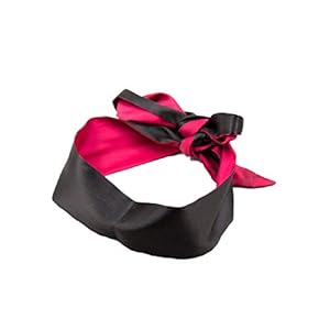 Qyclc slaapmasker, satijnen oogmasker, rood/zwart, 14,9 cm