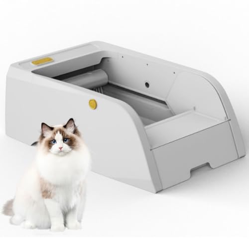Smart Cat Litter Tray, Automatic Cat Litter Box Self Cleaning with App Control, Safety Anti-pinch, Negative Ion Deodorization, Automatic Robot Litter Box for Many Sizes of Cats