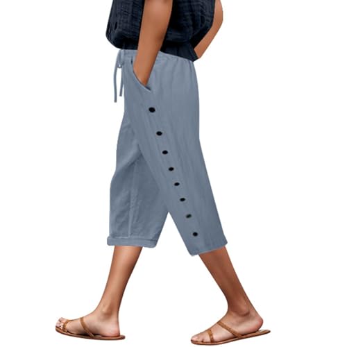 Pantacourt femme taille élastique confortable qui ne serre pas