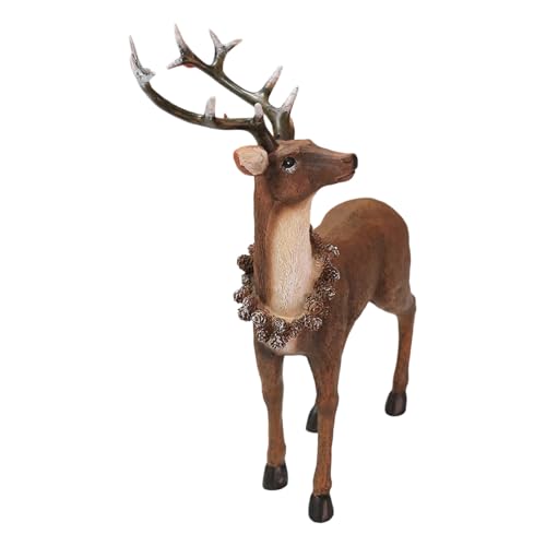 PANGBOER Figuras realistas de renos, decoraciones navideñas, modelo de animales de ciervo, coleccionables, decoración del hogar