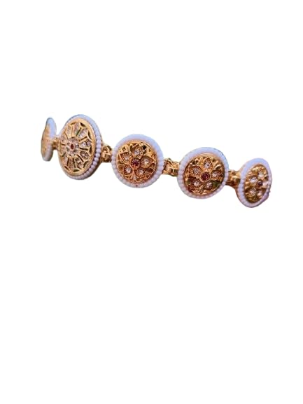 SPARKLING Floral Kundan Studded mathapatti Sheesh Patti Hairband - Traditional Golden Headpiece for Women and Girls jewellery