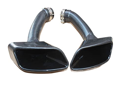 Wonash X6 E71 Full Carbon Fiber Exhaust Tips With Stainless Steel Clamp Carbon Exhaust Pipe Compatible With Bmw X6 E71 #TOP4