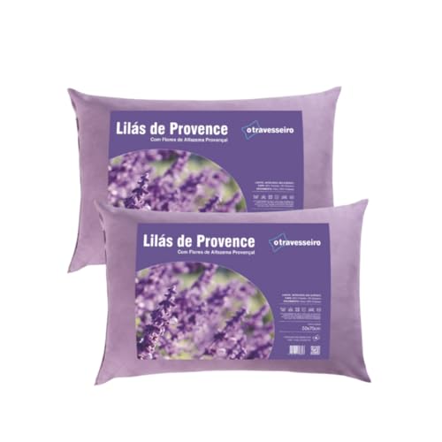 Kit 2 Travesseiros com Aromaterapia Lavanda 50x70cm Toque Aveludado Ajuda na Insônia e Ansiedade