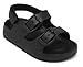 ChayChax Toddler Boys Girls Double Buckle Sandals Children's Adjustable Back Strap Water Sandal, Black, 7 Toddler