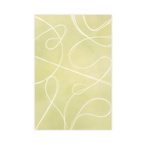 Poster abstrait minimaliste vert olive - Habillez vos murs vides avec 4 grandes toiles de salon