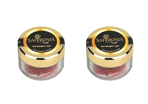 Image of Saffronia Mart Kashmiri Mongra Saffron | Pure & Natural A++ Grade Kesar | Ideal for Biryani, Sweets, Tea & Beauty | Airtight Pack | Rich Aroma & Deep Color | FSSAI Certified | 1gm - pack of 2