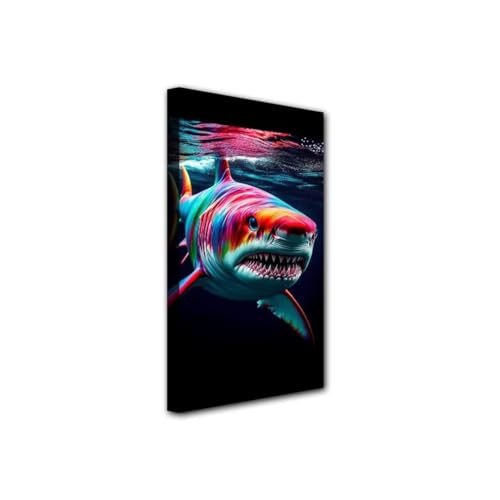 Diamond painting adulte requin coloré pour sublimer votre salon de 70x140cm