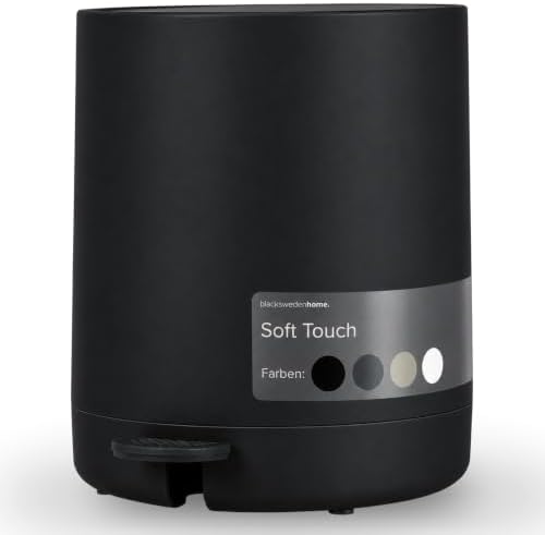 Black Sweden Home Mülleimer Bad - 5L Kosmetikeimer mit Softclose-Deckel und Inneneimer - Bad Mülleimer, Abfalleimer Bad, Toilette - Badezimmer Mülleimer - Elegantes Design Tretmüll