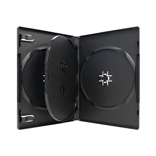 協和産業 DVDケース 4枚収納 14mm厚 100枚 黒 トールケース CD/ブルーレイケースにも便利 SS-063