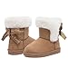 Juicy Couture Girls Winter Boots Warm Insulated Fashion Booties Mid Calf Outdoor Snow Boot for Toddler/Little Kid/Big Kid-King R-Natural-Size 8
