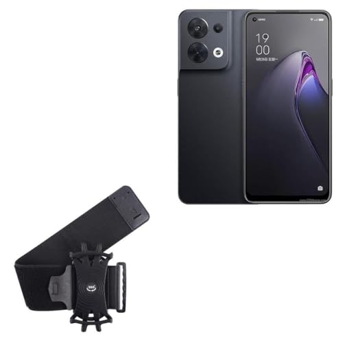 BoxWave Holster Compatible with Oppo Reno8 (China) - ActiveStretch Sport Armband, Adjustable Armband for Workout and Running - Jet Black