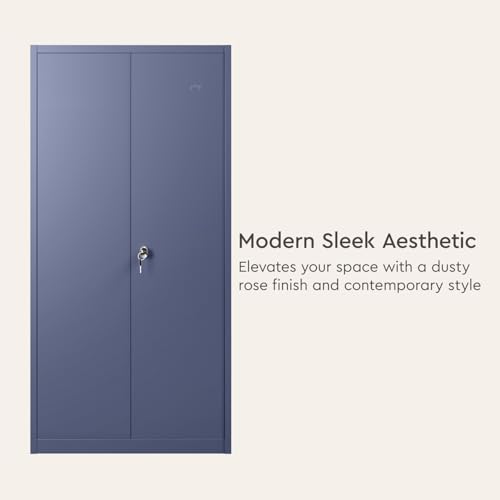 Image of Interio by Godrej Luminex NX 2-Door Steel Almirah (Textured Phiroja Blue), 1-Year Warranty, 1 Locker, 5 Shelves
