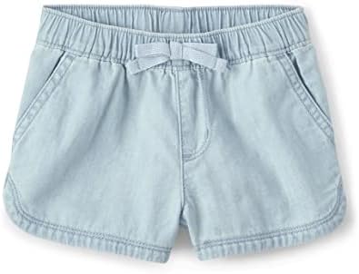 The Children's Place Baby Toddler Girls Denim Shorts, Tessa Wash, 4T,baby girls,and Toddler Girls Pull On Denim Shorts,Tessa Wash,4T