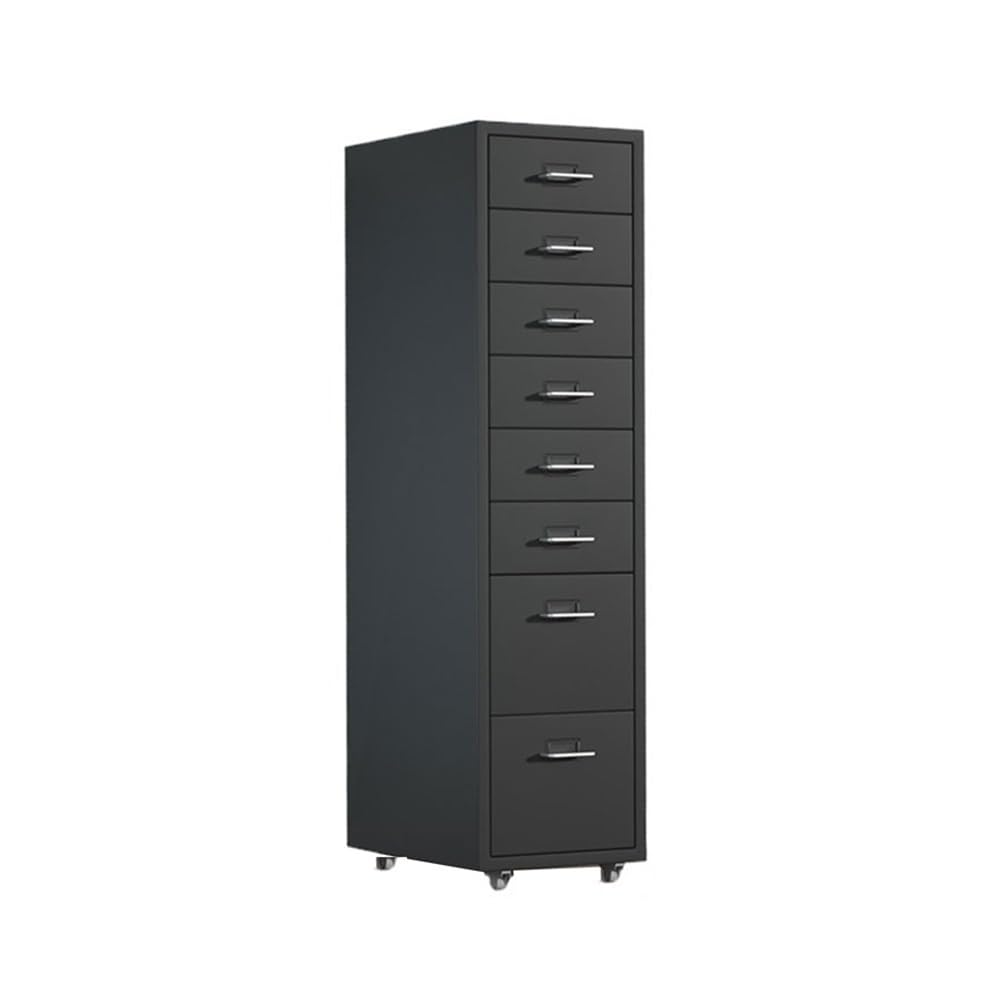 Aioneer Black File Cabinet 8 Layers Of Large-Capacity Metal File Cabinet Multifunctional File Data Organizing Cabinet Office Storage Drawer Cabinet Filing Cabinet