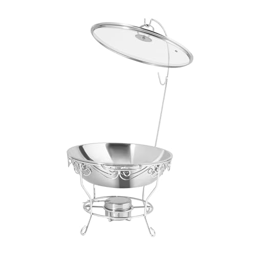 Calentador de platos redondo de acero inoxidable para catering, bodas, fiestas, 43 cm, 6 l