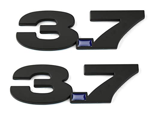Insignias 3.7 Mustang 3D con relieve calcomanías laterales impermeables anticorrosión 2 unidades
