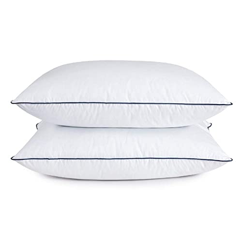 BPC Goose Down Feather Pillows - Down Pillows Queen Size Set of 2 for Sleeping, Supportive Plush Hotel Gusseted Collection Feather Pillows Insert with Breathable Cotton Cover 2 Pack BPC Goose Down Feather Pillows - Down Pillows Queen Size Set of 2 for Sleeping, Supportive Plush Hotel Gusseted Collection Feather Pillows Insert with Breathable Cotton Cover 2 Pack