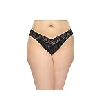 Hanky Panky Women's Plus-Size Original Thong Panty, Black, One Size