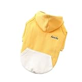 RDYBGBD Hundejacke Herbstlicher, Modischer, Vielseitiger Hunde-Kapuzenpullover, Französische Bulldoggen-Kleidung, Welpen-Haustier-Kleidung-gelb-m