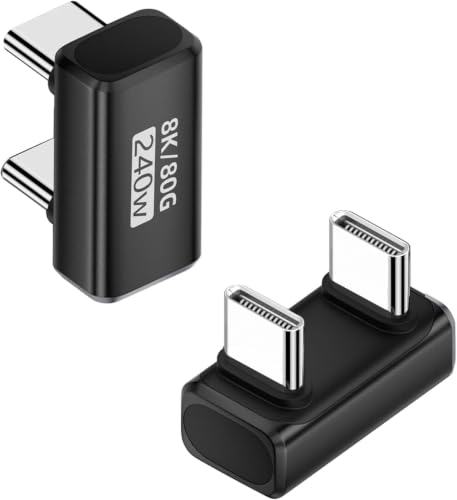 Image of 80Gbps USB C U Shaped Angle Data Adapter PD240W USB Type C Male to Male 180Angle Fast Charge Connector USB4.0 C Full Function U Shape Plug, 8k@60HZ Casting, for Smartphone Steam Deck