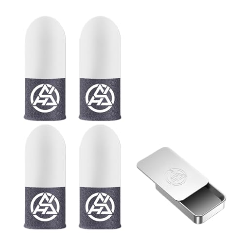 輝くシルバーの指カバー スリーブ プロテクター モバイル ゲーム用グローブ 対戦プレイ用の高速応答表面 対戦ゲーム用フィンガー プロテクター