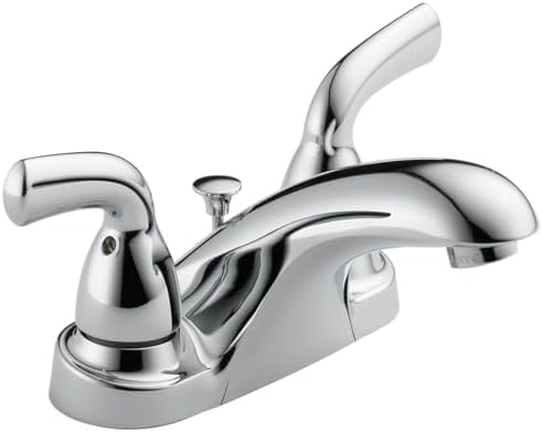 Delta Foundations Centerset Chrome Bathroom Faucet, 4 Inch 3 Hole...